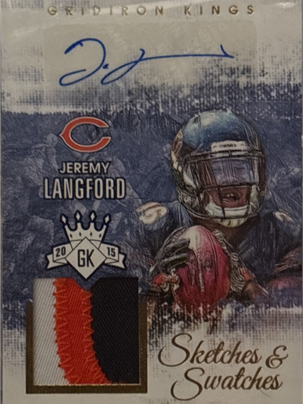 Panini Gridiron Kings Jeremy Langford Patch Autograph Card